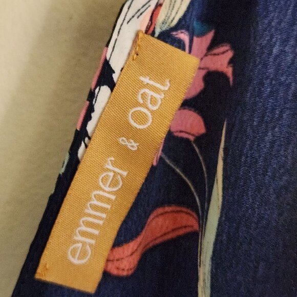 Emmer & Oat Navy Floral Sleeveless Maxi Wrap Dress Size M - Picture 7 of 8